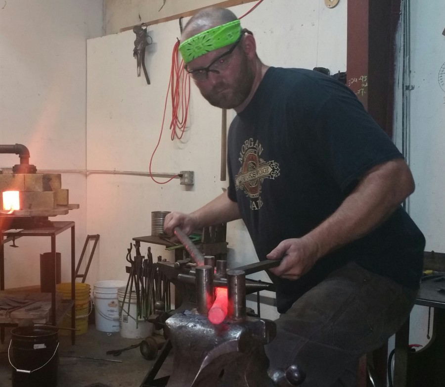 using bending forks to shape the bar stock