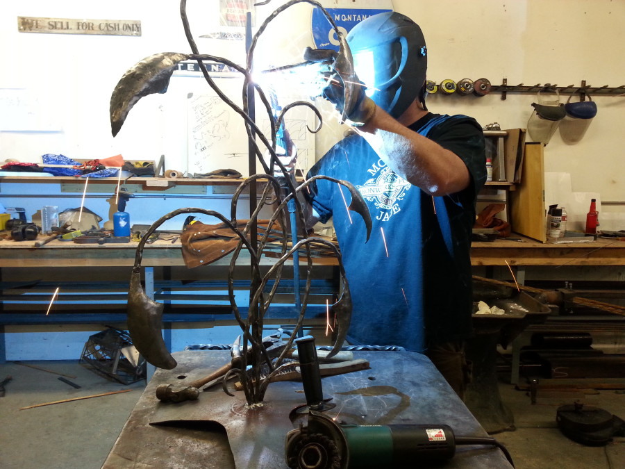 Welding the last of the curls