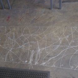 scale drawing of a single section on the floor of the smithy