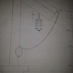 Scale drawing of the light its position relative to the structure