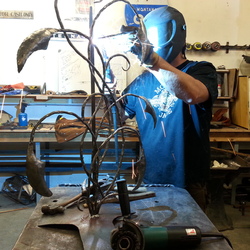 Welding the last of the curls