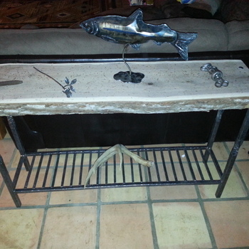 Wrought Iron Sofa/Occational Table w/ 3